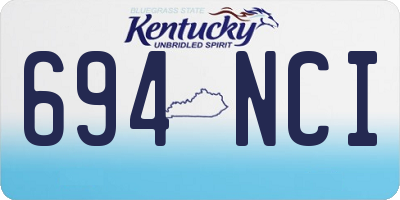 KY license plate 694NCI