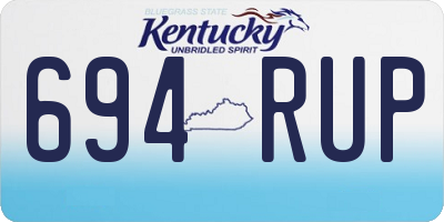 KY license plate 694RUP