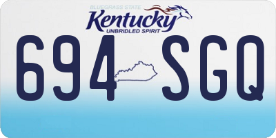 KY license plate 694SGQ
