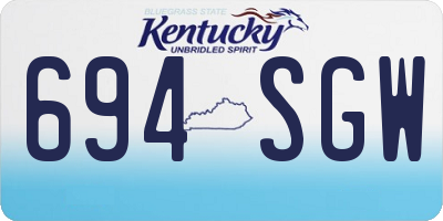KY license plate 694SGW