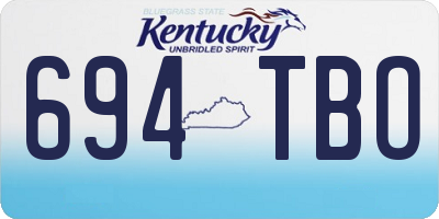 KY license plate 694TBO