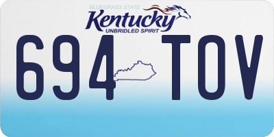 KY license plate 694TOV