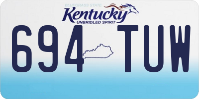 KY license plate 694TUW