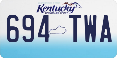 KY license plate 694TWA