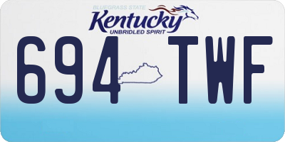 KY license plate 694TWF