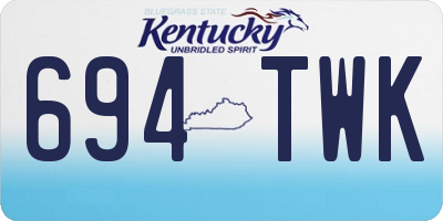KY license plate 694TWK