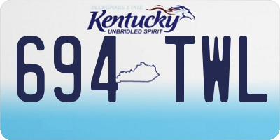 KY license plate 694TWL