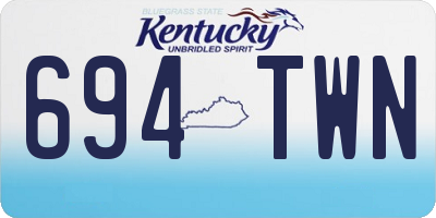 KY license plate 694TWN