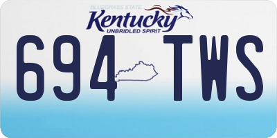 KY license plate 694TWS