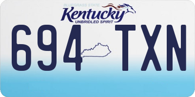 KY license plate 694TXN
