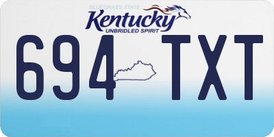 KY license plate 694TXT