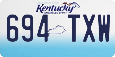 KY license plate 694TXW