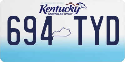 KY license plate 694TYD