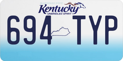 KY license plate 694TYP