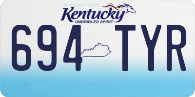 KY license plate 694TYR