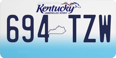 KY license plate 694TZW