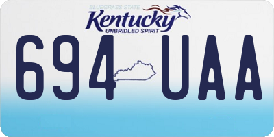 KY license plate 694UAA