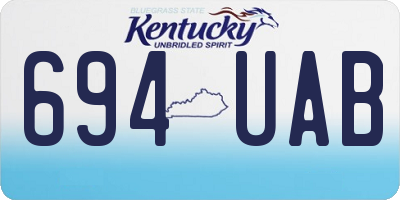 KY license plate 694UAB