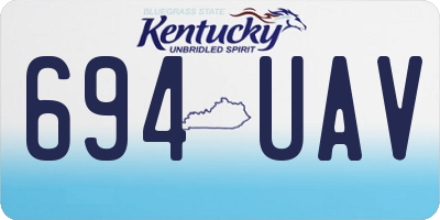 KY license plate 694UAV