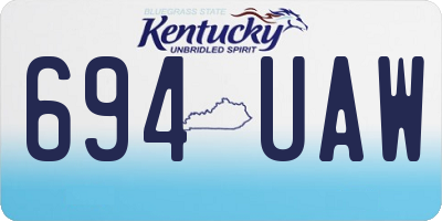 KY license plate 694UAW
