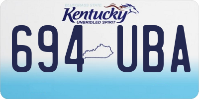 KY license plate 694UBA