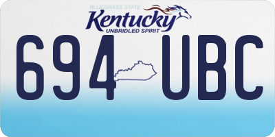 KY license plate 694UBC