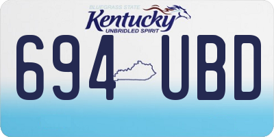 KY license plate 694UBD