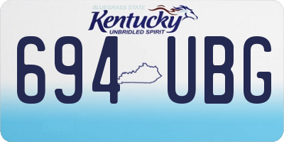 KY license plate 694UBG