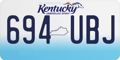 KY license plate 694UBJ