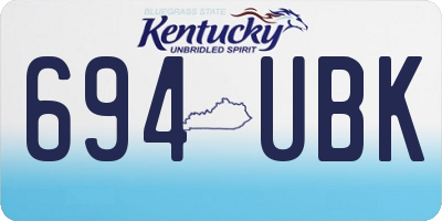 KY license plate 694UBK