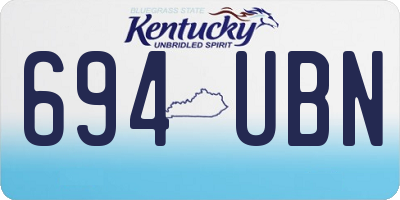 KY license plate 694UBN