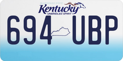 KY license plate 694UBP