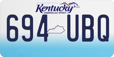 KY license plate 694UBQ
