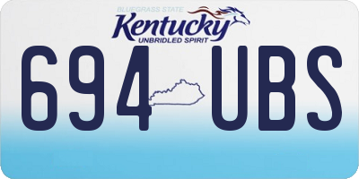 KY license plate 694UBS