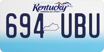 KY license plate 694UBU