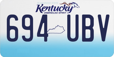 KY license plate 694UBV
