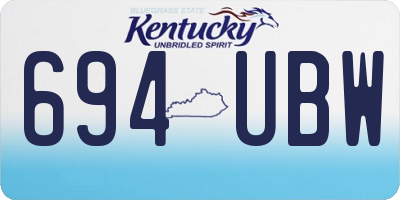 KY license plate 694UBW