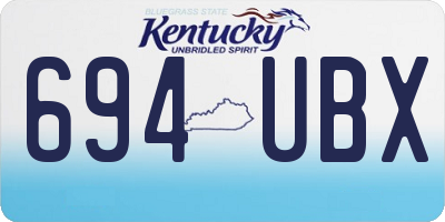 KY license plate 694UBX