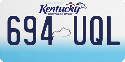 KY license plate 694UQL