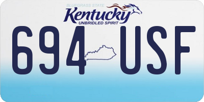 KY license plate 694USF
