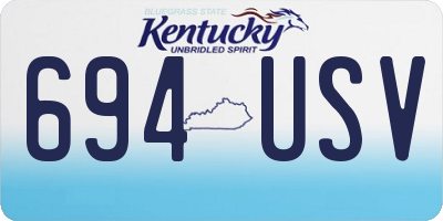 KY license plate 694USV