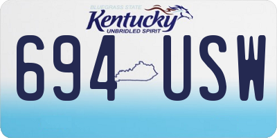 KY license plate 694USW