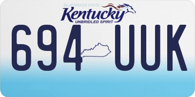 KY license plate 694UUK