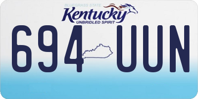 KY license plate 694UUN