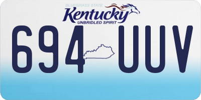 KY license plate 694UUV