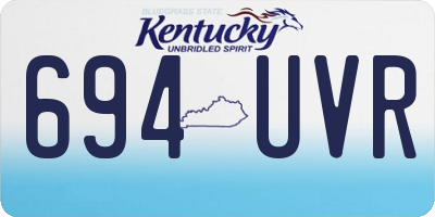 KY license plate 694UVR