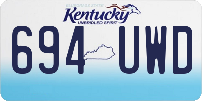 KY license plate 694UWD