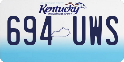 KY license plate 694UWS