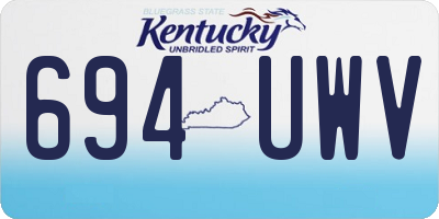 KY license plate 694UWV