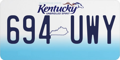 KY license plate 694UWY